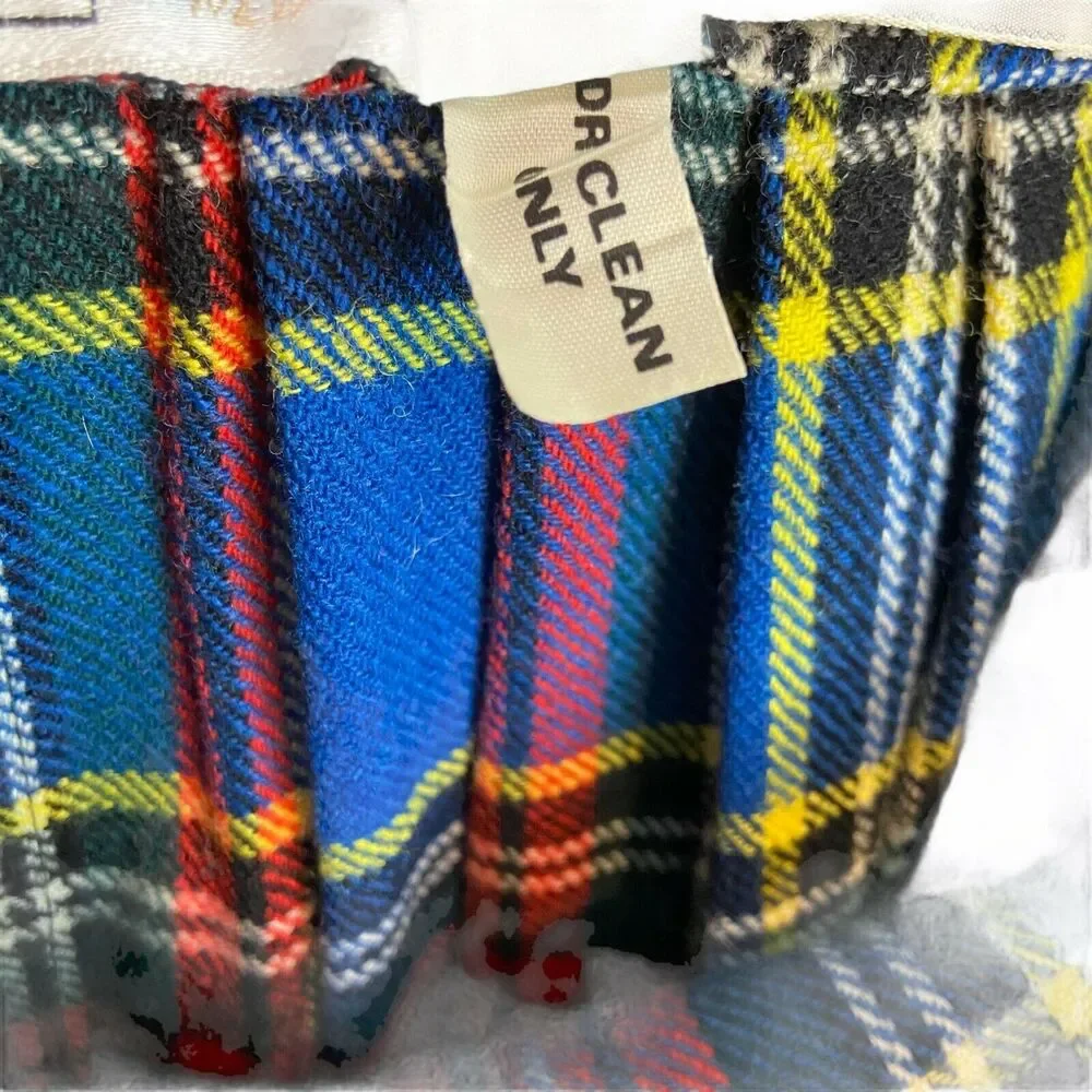 Scottish Tartan Skirt Size XS Kilt Retro Vintage Aston Women Wool Red Black Blue